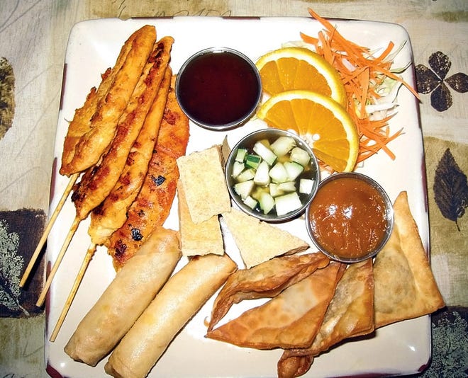 An appetizer selection from Go Bangkok in Hesperia makes an artistic presentation.