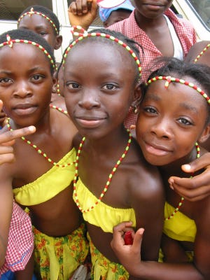 Children who have benefited from the generosity of South Shore donors at a Nigerian mission run by Sister Jo McGowan.