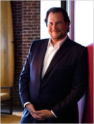 Marc Benioff wants his company, Salesforce.com, to become a platform for outside developers' tools.