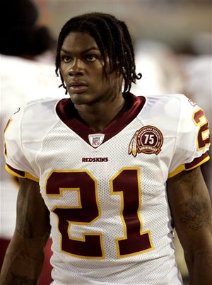 Washington Redskins football player Sean Taylor is seen before the start of a game against the Jacksonville Jaguars in Jacksonville, Fla., in this Aug. 30, 2007 photo.