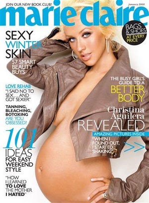 In this image released by Marie Claire, singer Christina Aguilera is shown on the cover of the January 2008 issue of Marie Claire magazine.
