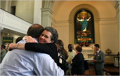 Members of Christ Church in Savannah, Ga., after 87 percent of the congregation voted to split from the Episcopal Church.
