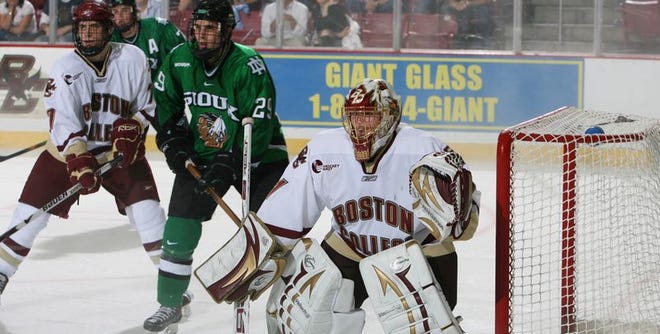 East Falmouth native John Muse earned Hockey East Rookie of the Week honors for BC after making a combined 74 saves in a home-and-away series against Boston University last weekend.