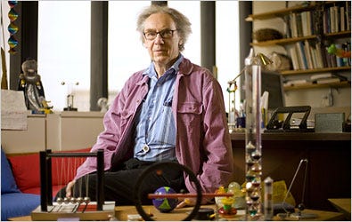 Prof. Walter H. G. Lewin, No. 1 on the most downloaded list at iTunes U for a while, with objects he uses for his physics lessons.