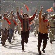 Bharatiya Janata Party supporters celebrating Sunday in Ahmadabad, India, after the announcement of state election results.