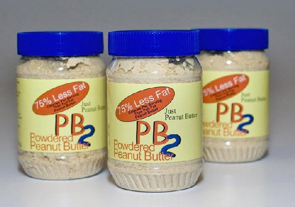 PB2 adds peanut taste to sauces and baked goods with far less fat.