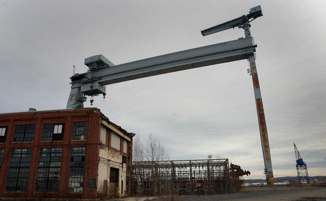 GOLIATH CRANE at the former General Dynamics Shipyard in Quincy. A firm has taken out a permit for demolish ion which will allow them to dismantle the crane.
