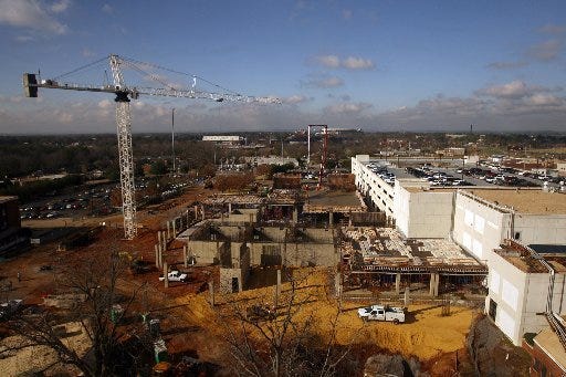 The DCH cancer treatment center is seen here under construction in late December 2007. DCH Foundation Inc. will begin soliciting the public for donations to 
complete the $31.5 million cancer center by launching a Web site and direct mailing.