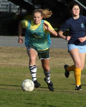 Lindsay Vasher is one of several young players RHHS girls soccer coach is looking toward to help replace seven senior starters from last year's 15-2 team. (Jamie Parker/Bryan County Now)