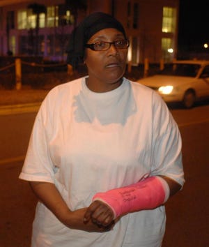 Sylvia Johnson-Sims would have been working the evening shift at Dixie Crystals refinery had she not recently broken her arm. Her son, who also works at the plant, escaped the explosion without injury. Johnson-Sims came to Memorial Health to support her injured co-workers who she described as like family.