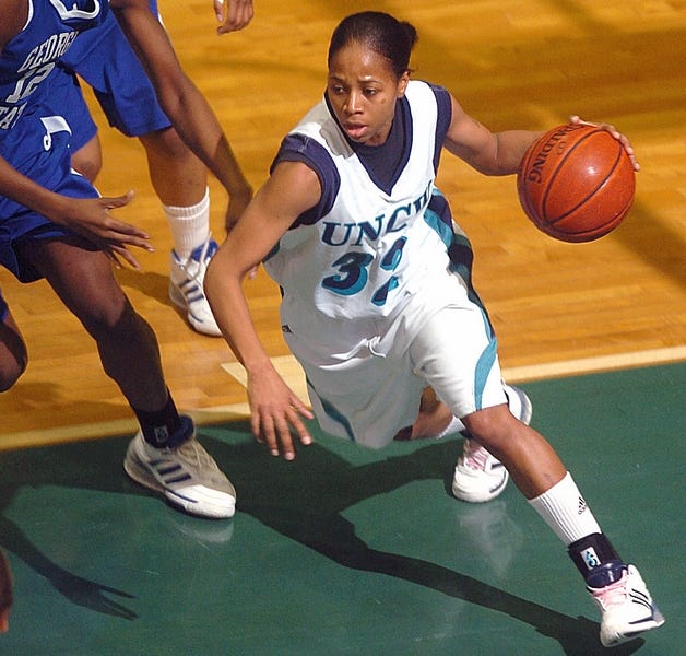 UNCW's Sheronda McLean sank both of her free throw attempts en route to scoring nine for the Seahawks.