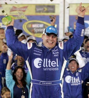 Ryan Newman celebrates in victory lane after winning the Daytona 500 NASCAR Sprint Cup Series auto race at Daytona International Speedway in Daytona Beach.