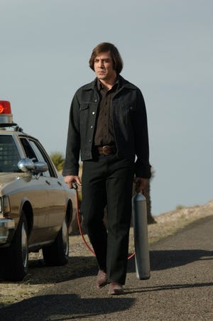 Javier Bardem makes "No Country for Old Men" the movie to beat Sunday.