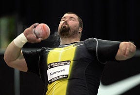 Former Missouri standout Christian Cantwell competes in the USA Indoor Track&Field Championships yesterday in Boston. Cantwell won the event for the second straight year.