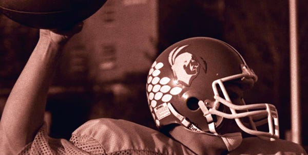 East Stroudsburg University's American Indian logo disappeared from use on sports equipment and everywhere else in the 1990s.