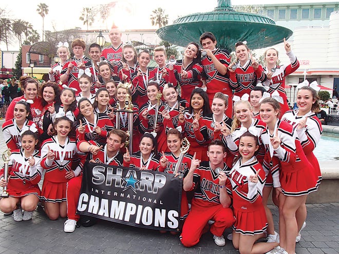 Oak Hills High Schools' cheerleading squads combined for the highest score of all varsity teams earlier this month, earning them the Overall Varsity Cheerleading State Championship at the Sharp State Cheerleading competition.
