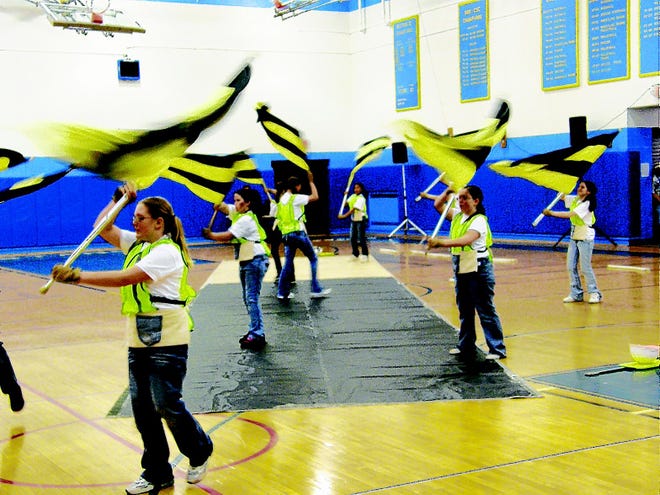 Mount Markham’s Sport of Art Show, held Saturday at Mount Markham High School, drew color guards from across New York state. The district had four teams compete in the competition. Shown are the Mount Markham Ponies performing. The Ponies finished second in their division and the Mustangs placed first in their division.