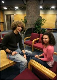 Rutgers University, New Brunswick, N.J. Phillip Handy and Dana Sacks, mixed-race students. Mr. Handy said Senator Barack Obama, by giving equal weight to both parents, was not “bailing out on any of us.”