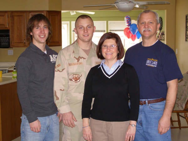 Home sweet home: Members of the Wyzgowski family are, from left, Nick, Mark, Lynn and Dave.