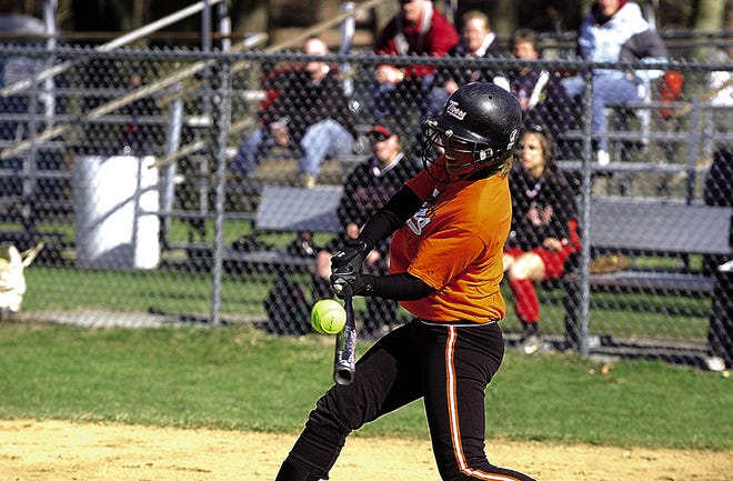Taunton's Kirstee Clemmey collects one of her three hits on the day in the Tigers' 6-0 win over the Boxers.