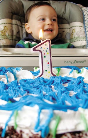 Benjamin Comey enjoys his first birthday party April 11.
