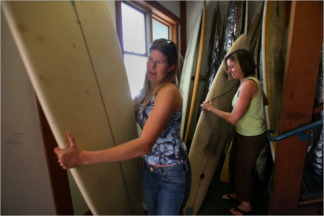 Patagonia’s headquarters in Ventura, Calif., has storage space for surfboards so employees can take a break and hit the waves.