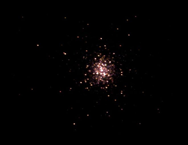 Jamie Kern, a visiting lecturer at Bridgewater State College, photographed M3, a globular cluster in the constellation Canes Venatici (Hunting Dogs), on April 16 at the college observatory.