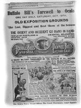 Paper announcing Buffalo Bill Cody's farewell tour. 1912