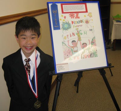 Travis Huther, a third-grade student at Clinton Elementary School, received an award for winning a poster contest titled "I Can Be a Friend to Someone with a Disability." He is one of six students from Oneida, Herkimer, Madison and Lewis counties who were winners in the poster/essay contest hosted by the Central New York Developmental Services Office Kids Project