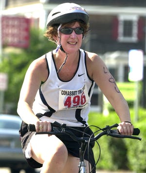 Adrienne Perdigao of Quincy was among the participants in the inaugural Cohasset Triathlon last summer.