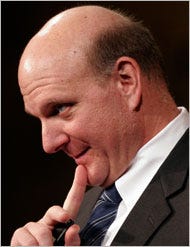 Steve Ballmer is the second Microsoft chief executive to butt his head against the view that a new era in technology brings a new market leader.