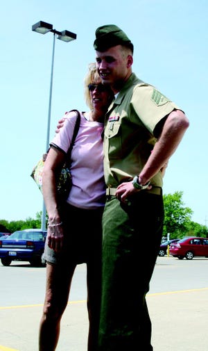 Sgt. David Randolph, right, made his mother's day when he surprised her Saturday afternoon.