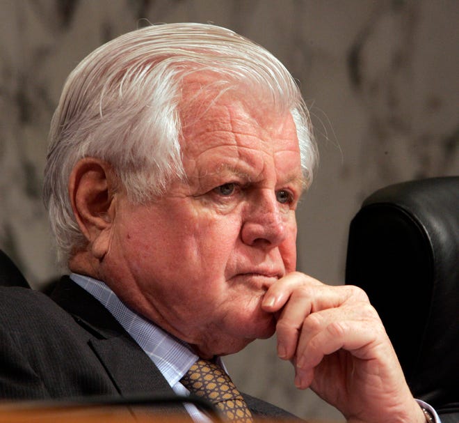 In this May 8, 2008, photo, Chairman of the Senate Health, Education, Labor and Pensions Committee Sen. Edward Kennedy, D-Mass., listens during a hearing on breast cancer in Washington. Kennedy was hospitalized in Boston, Saturday, May 17, 2008