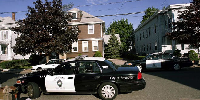 Quincy Police cruised the neighborhood today after a man was stabbed in a house at 138 Liberty St.