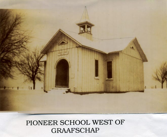 One of the first photos taken of the Pioneer School building.