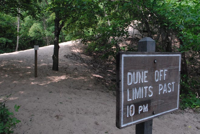 A sandy pathway leading to the top of Mt. Pisgah near Holland State Park will soon be replaced with a boardwalk and steps.