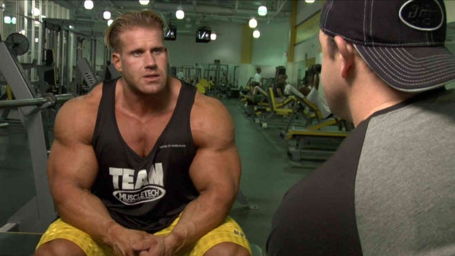 Jay Cutler and Christopher Bell in "Bigger, Stronger, Faster," a documentary about steroid use.