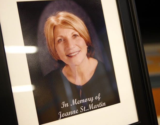 A portrait of Joanne St. Martin was on display during the dedication ceremony at the LaLiberte Elementary School.