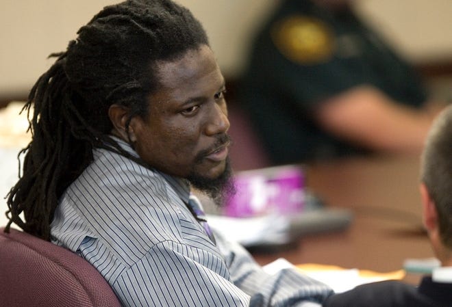 Richard L. Crawford is seen during closing arguments in his murder trial Friday. Jurors convicted Crawford, 33, of killing his 5-year-old son, Coreyon Graham, in February 2006.