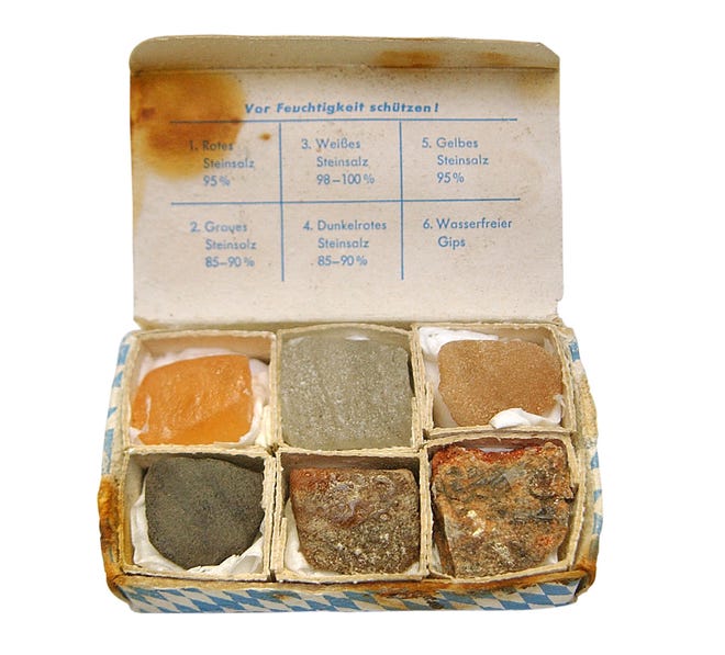 Connie Page purchased this box of salt in an Austrian mine in 1975.