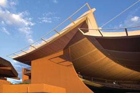 COURTESY PHOTO/ROBERT RECK The Santa Fe Opera's theater boasts distinctive, stylish architecture.