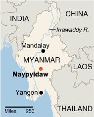Naypyidaw is a nine-hour drive north from Yangon.