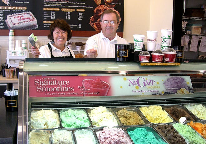 Cold Stone Creamery owners Marie and Ken Kirwin are retirees who have come out of retirement with scoops in their hands.