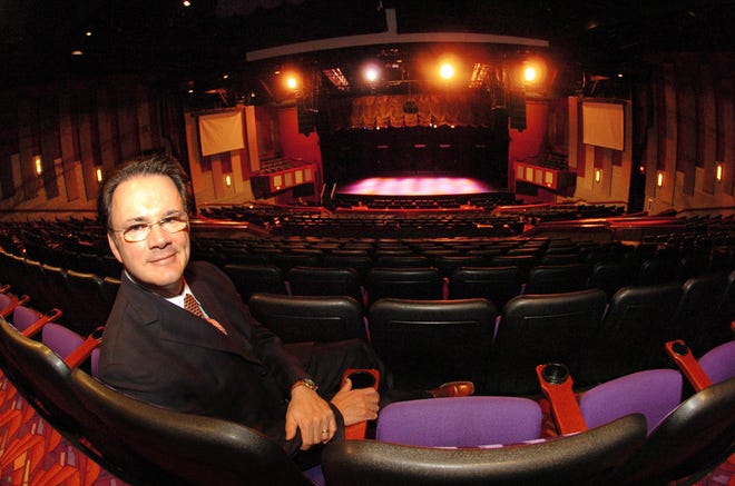 Joe Jimenez, senior vice president of marketing at Foxwoods Resort Casino, sits in the 1,300-seat Fox Theater at Foxwoods June 11. The casino is planning more long-term acts for the venue now that the 4,000-seat theater at MGM Grand is open.
