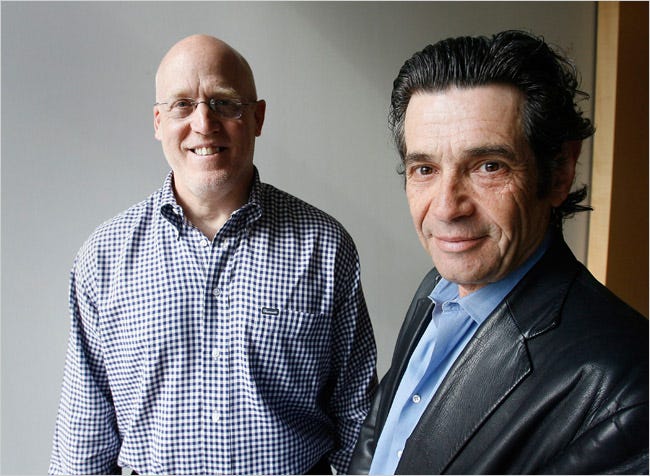Doug Allen, left, and Alan Rosenberg, leaders of the Screen Actors Guild. It is pressing studios for more lucrative terms.