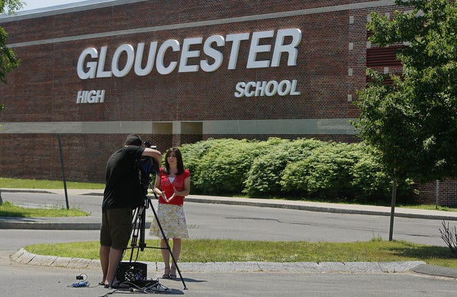 A TV crew reports from Gloucester High School in Gloucester, Mass., where school officials said a teenage pregnancy pact among 18 female students occurred during last school year. Many of the teens later claimed there was no pact until after they became pregnant and promised to rear their babies together, according to official sources. The matter is still under investigation.