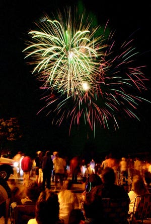 Fireworks light up the sky during Randolph’s Fourth of July celebration in 2001.
