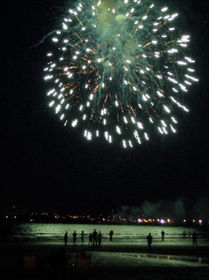 King's Beach in Swampscott was aglow last year with Fourth of July fireworks.