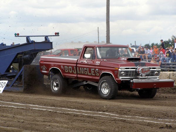 The truck named 'Bojangles' competes in the Illini Truck Pull Sunday, June 29, at the Henry County Fairgrounds. Trucks from all over the Midwest competed including Brian Boelens of Atkinson who won the 6800 Gas Class.