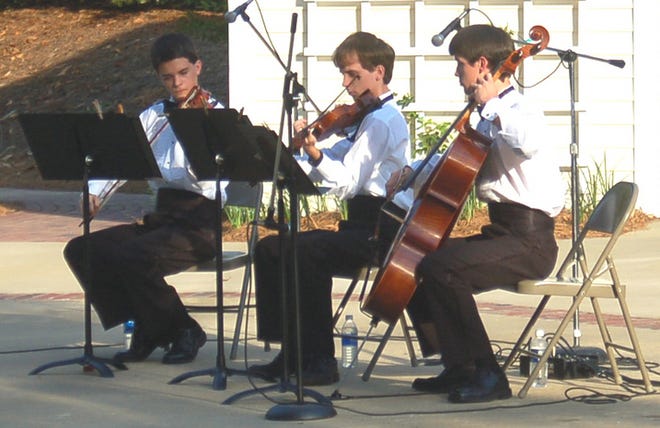 The DePriest Trio performed Monday at the Hopelands Gardens Summer Concert Series.
